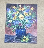 Bouquet in Blue & Yellow Print