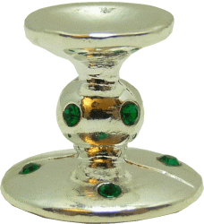 Emerald Encrusted Short Candlestick holder