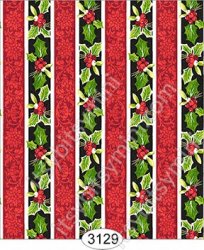 Wallpaper - Christmas Holly Stripe