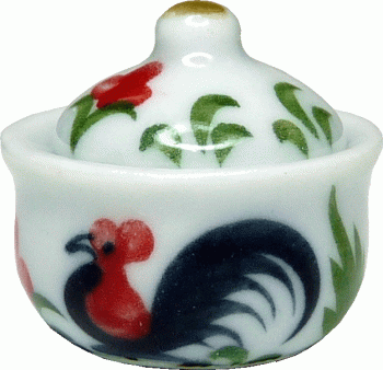 Rooster bowl with lid