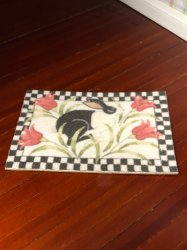 Bunny with Tulips Welcome Mat