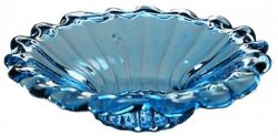 Crystal Blue Glass Fluted Platter