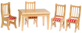 Kitchen Table & Chairs 5Pc Oak AZM0329