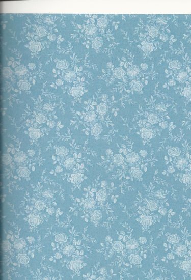 Wallpaper - Rose Damask in Blue - Click Image to Close