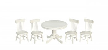 T6546 TABLE W/4 CHAIRS/WHITE