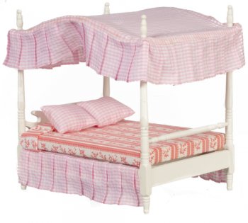 Double Canopy Bed - White