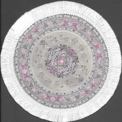 GREY ROUND WOVEN ORIENTAL DESIGN RUG