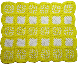 Granny's Afghan Square Quilt- Yellow