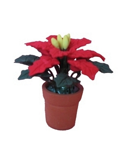 Poinsettia red  14 dollhouse scale