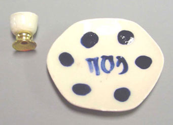 Ceramic Sedar Plate & Goblet