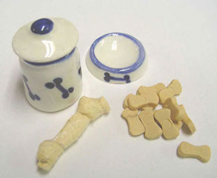 Dog Bowl, Canister, Toy & Treats