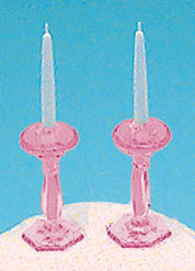 Candlesticks, Pink Plastic