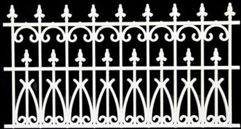 Fence 3-1/2 In White Ornate Plastic, 2Pc - Click Image to Close