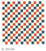 Red & Blue check Mosaic Floor Tile 9 1/2" x 4 1/2"