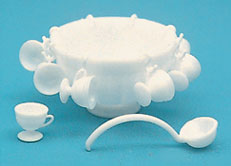8 Piece Punch Bowl Service, White