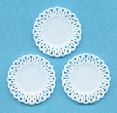 Lace-Edged Plates, (3) Plastic