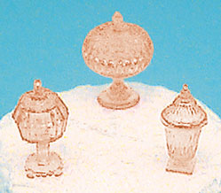 Candy Dishes, 3Pc Amber Plastic CB0068A