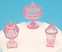 Candy Dishes, 3Pc Pink Plastic CB0068P
