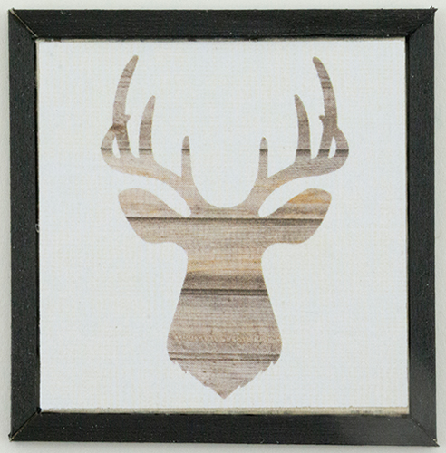 KCMSQ25BLK - Deer Picture, Black Frame - Click Image to Close