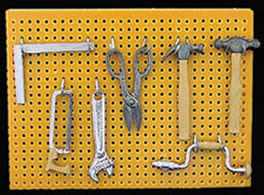 Peg Board With Tool Set
